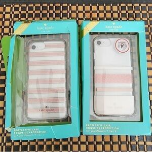 Kate Spade Striped Pink and White iPhone Case